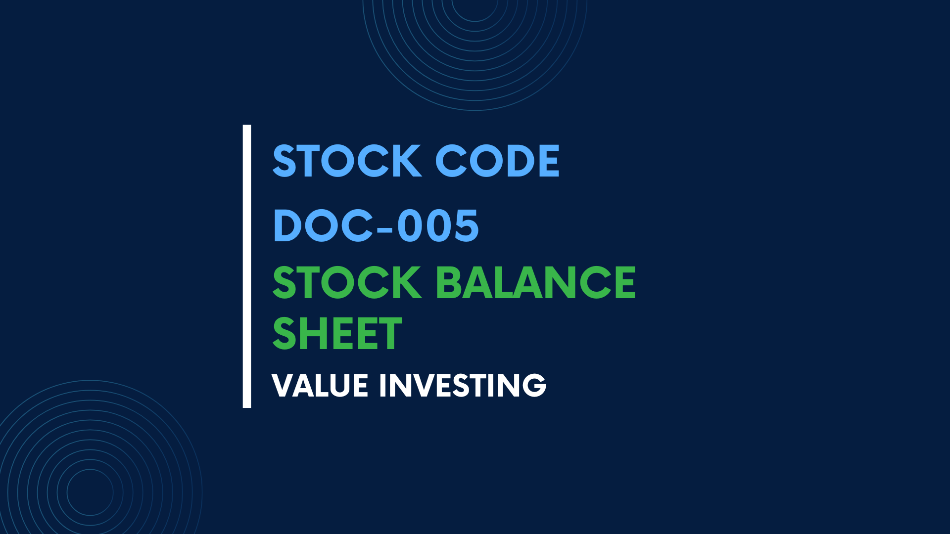 STOCK BALANCE SHEET